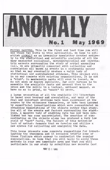 Cover of ANOMALY No. 1